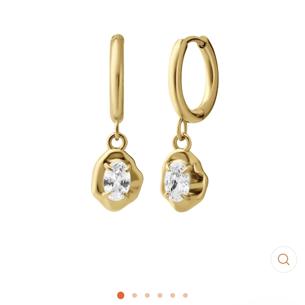 NEW Diamond in the Rough Gold Hoop Earrings
